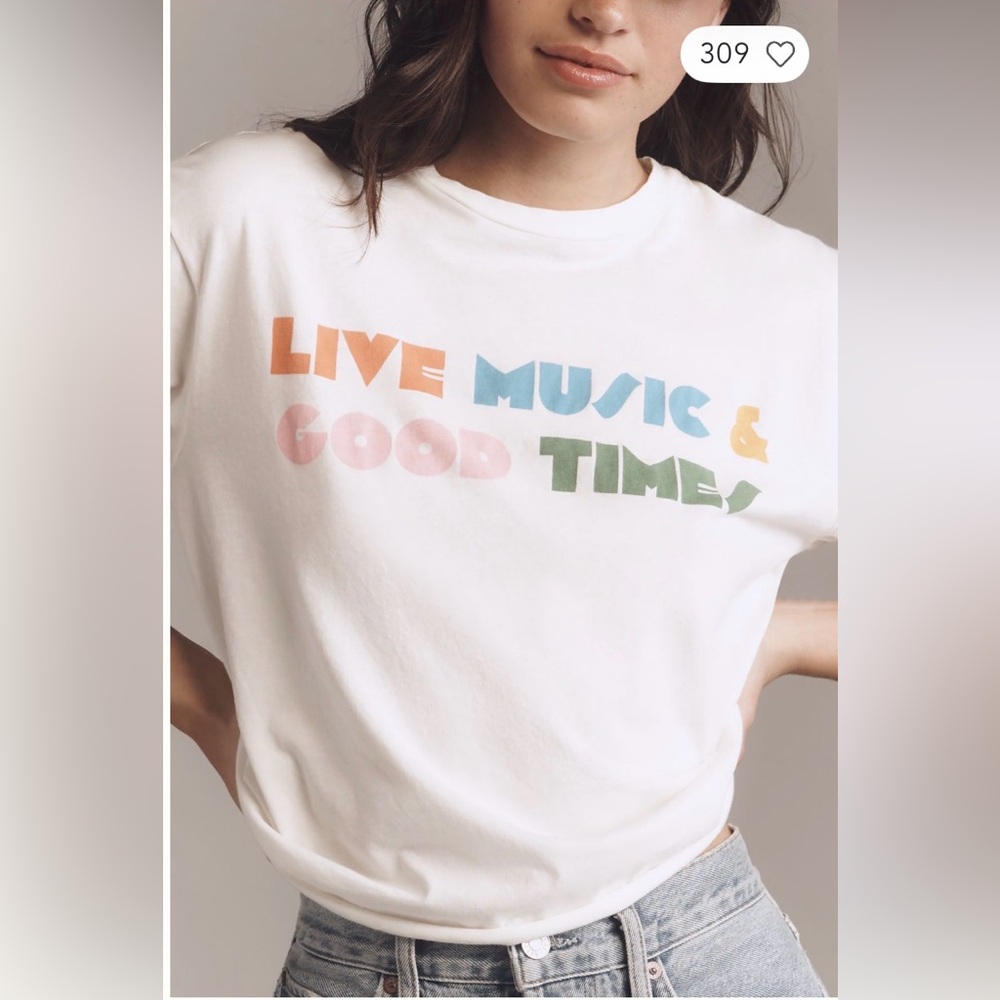 Anthropologie Original Retro Brand Live Music and Good Times Graphic Tee S - Picture 3 of 10